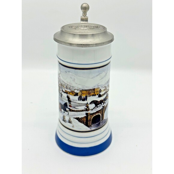 Coors Lidded Beer Stein Mug 1991-1992 Winterfest Limited Edition No 0667 READ - Picture 2 of 9